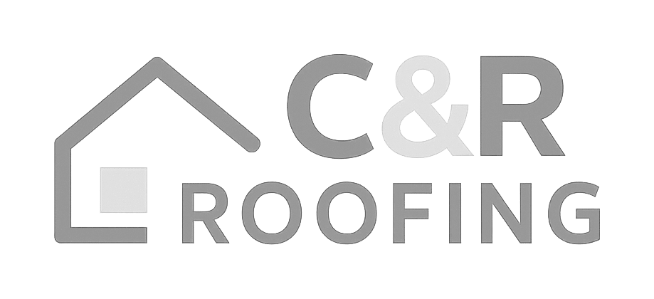 c&r roofing logo upscaled transparent light greyscale
